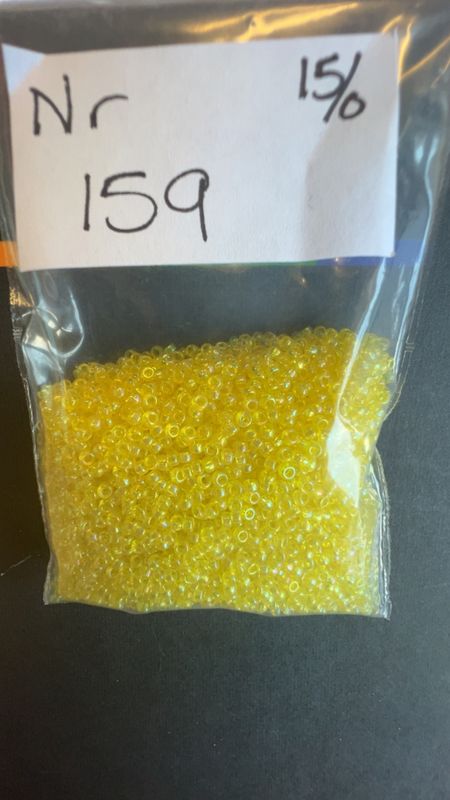 Mini 159 - gul transparent med oljeglans